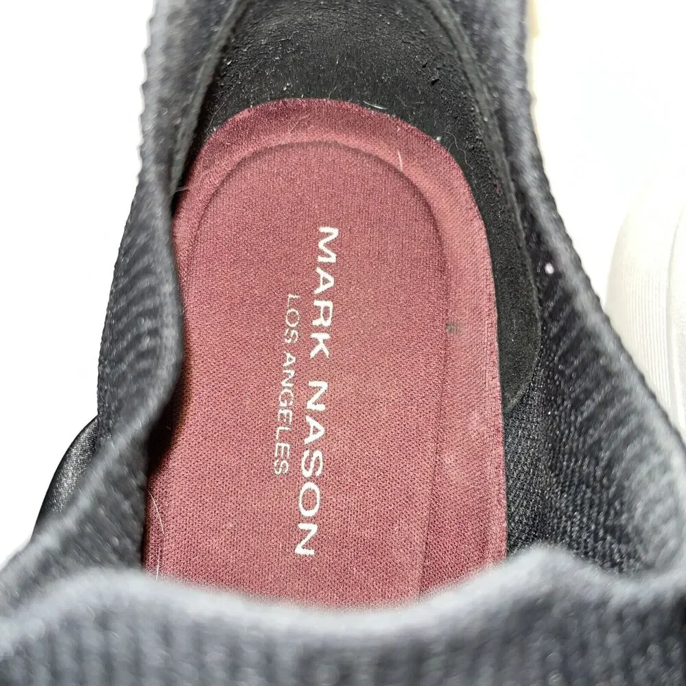 Mark Nason Los Angeles Black Knit Slip On Sneaker Shoe Size 8